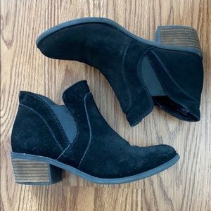 Black Suede Ankle Boots - Size 9